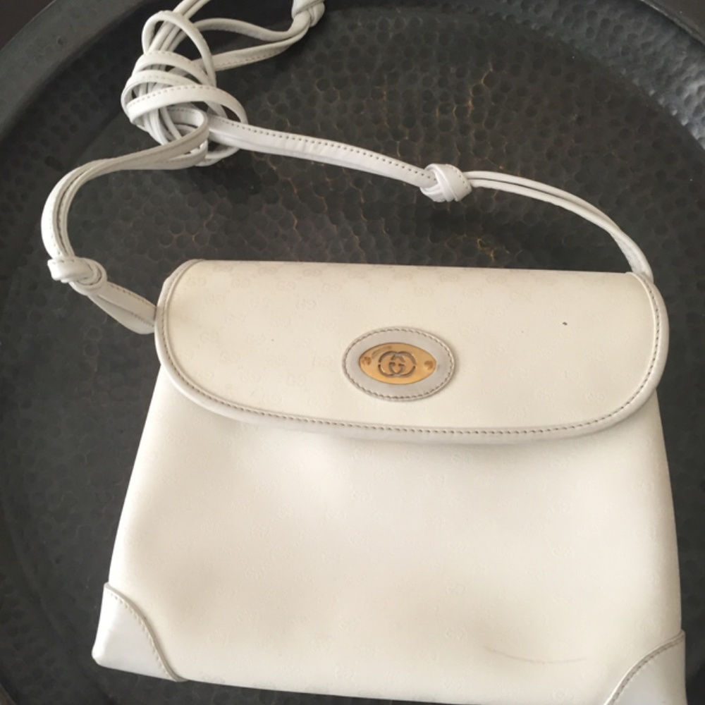White leather Gucci shoulder handbag